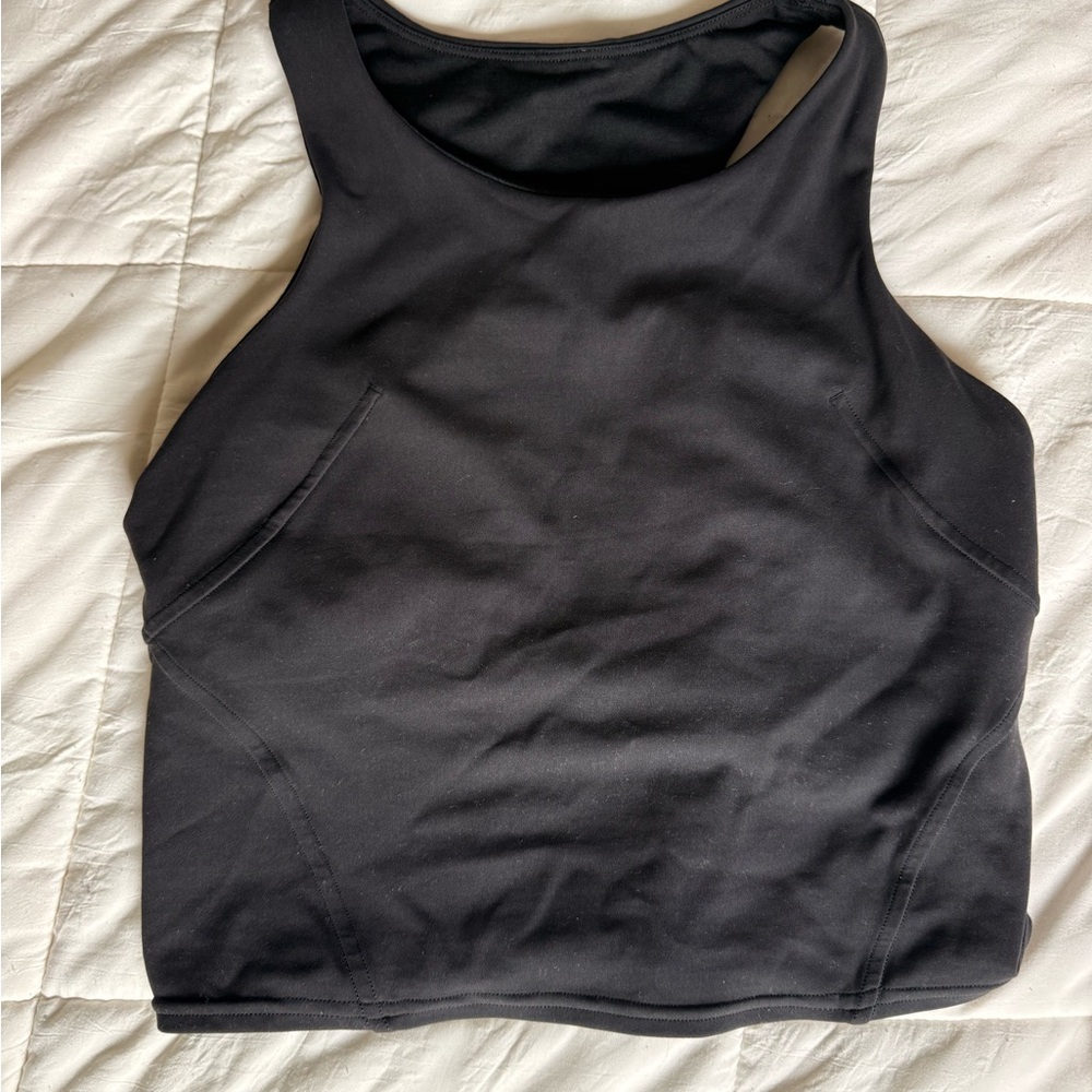 Black Sleeveless Crop Top